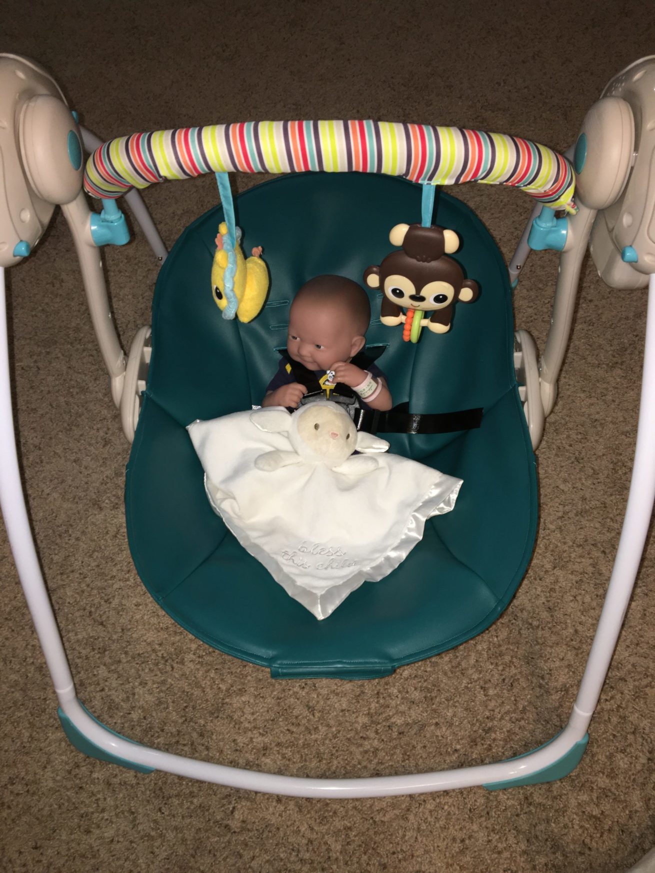 Turquoise Baby Swing Cover